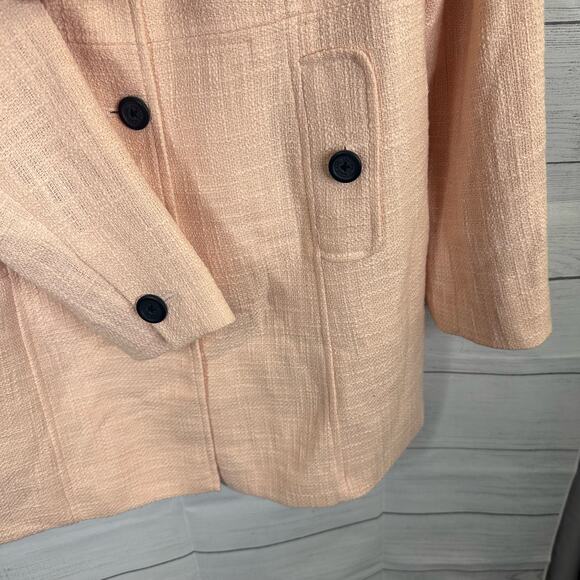 New Karl Lagerfeld Womens size 12 Long Button Front Jacket Blazer Sherbert Pink - Picture 6 of 14